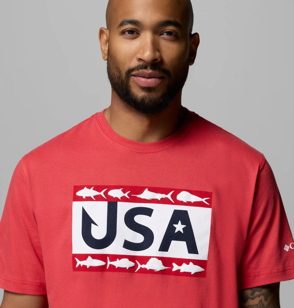 Men's PFG Silver Bank Americana Hook Flag T-Shirt