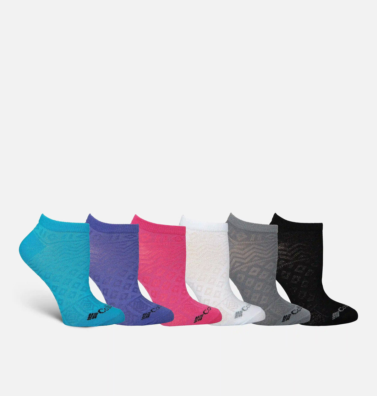 Women's No Show Pattern Mesh Socks - 6 Pack