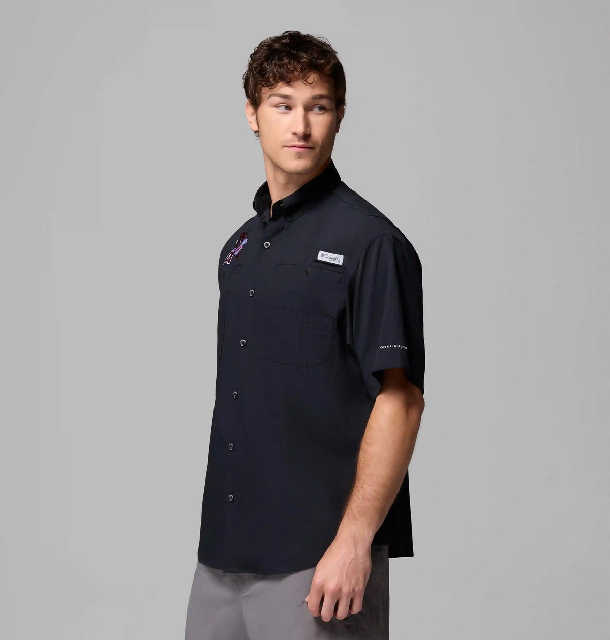 Men's Collegiate PFG Tamiami Short Sleeve Shirt - Arkansas