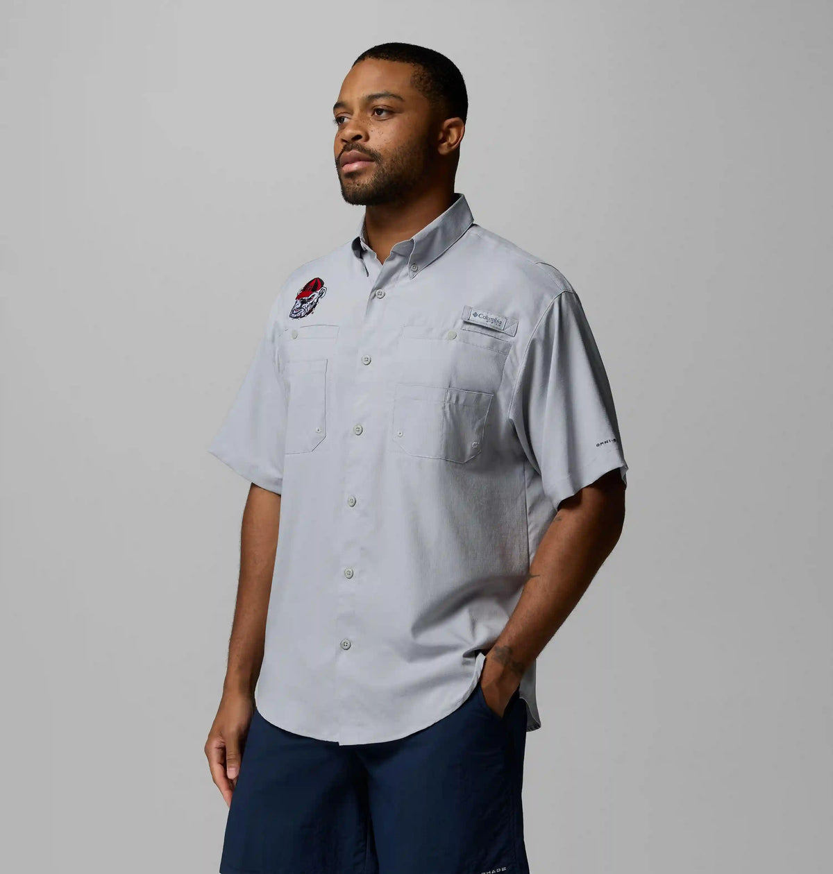 Men's Collegiate PFG Tamiami Short Sleeve Shirt - Georgia