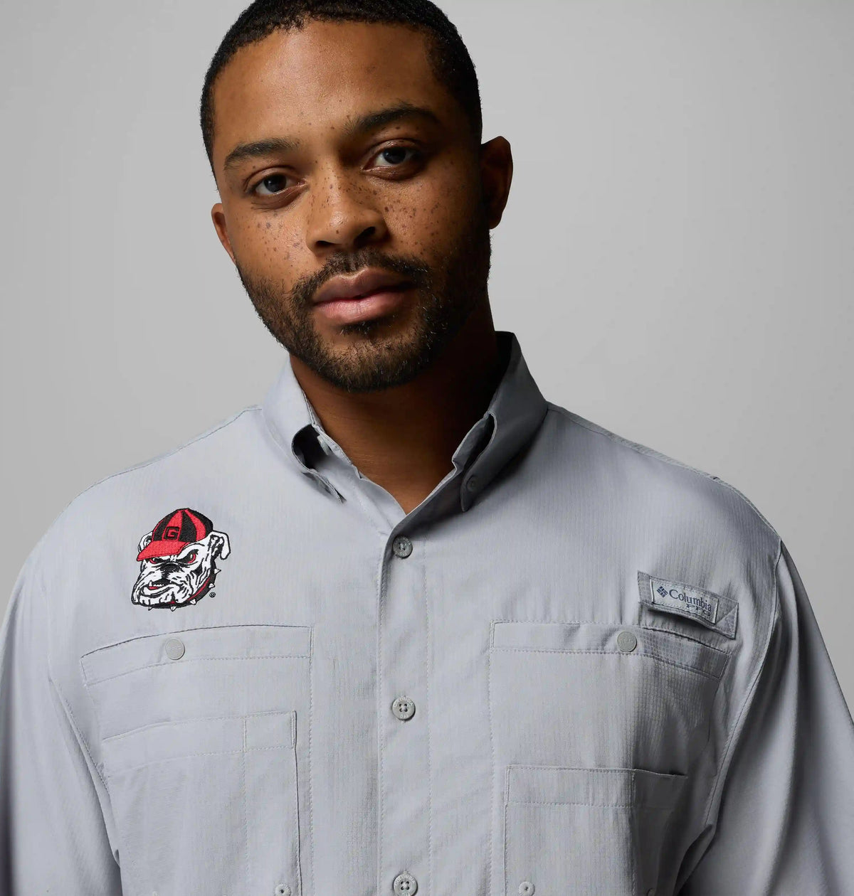 Men's Collegiate PFG Tamiami Short Sleeve Shirt - Georgia