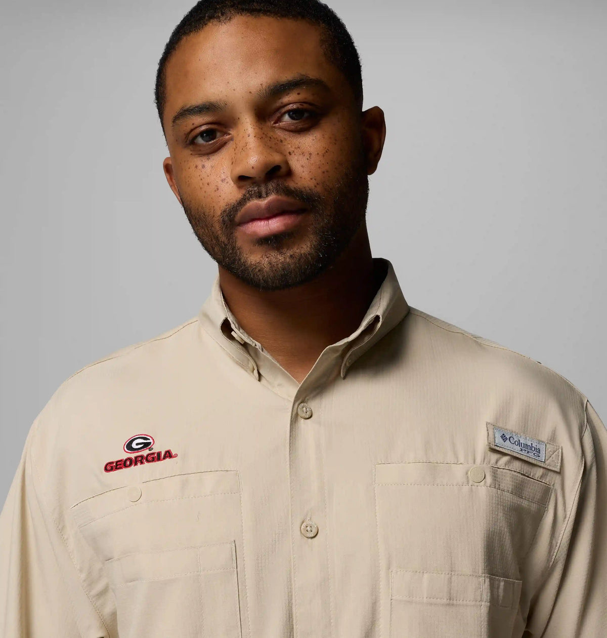 Men's Collegiate PFG Tamiami Short Sleeve Shirt - Georgia