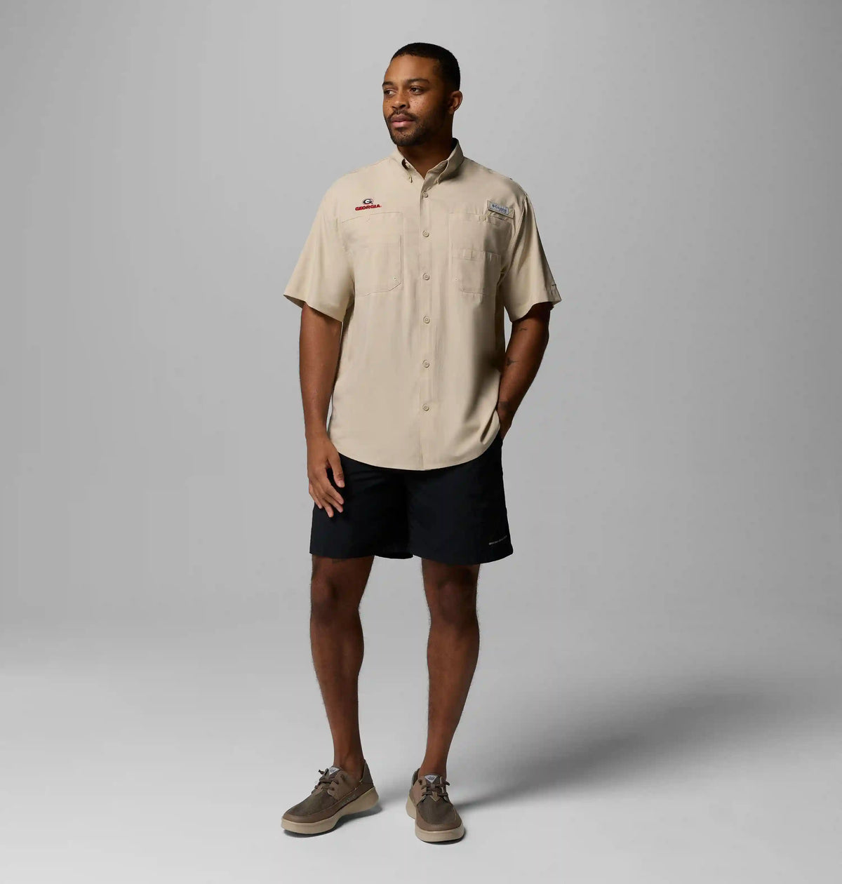 Men's Collegiate PFG Tamiami Short Sleeve Shirt - Georgia