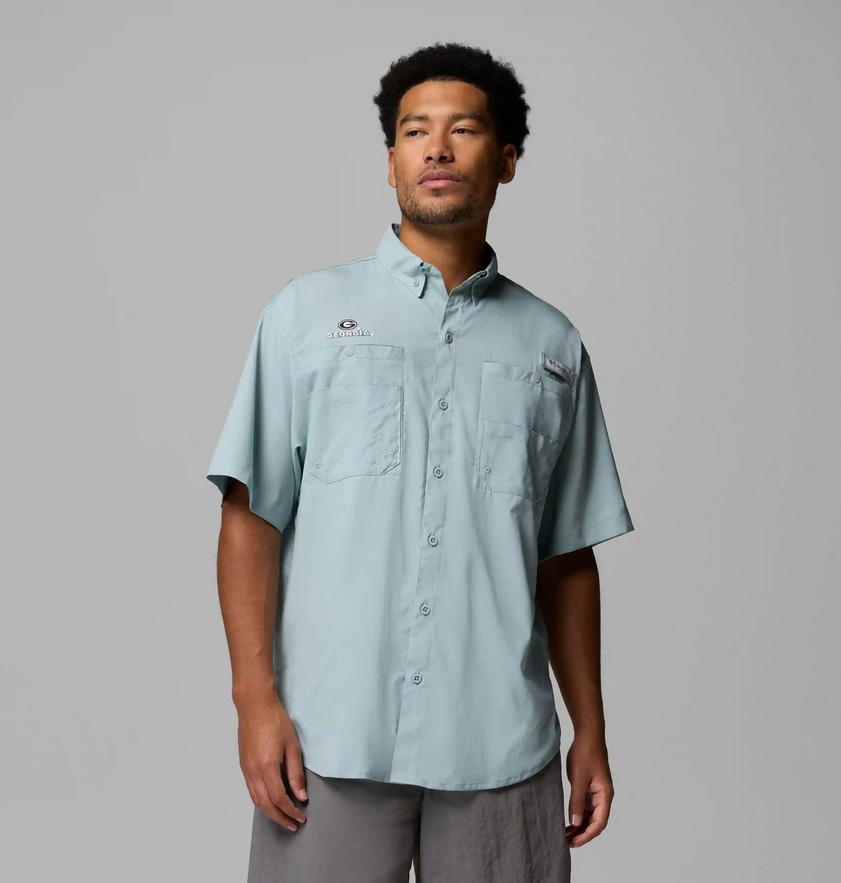 Men's Collegiate PFG Tamiami Short Sleeve Shirt - Georgia