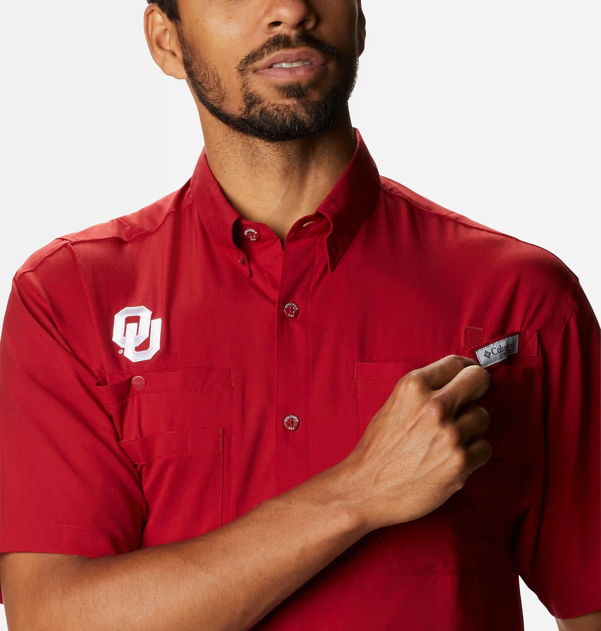 Men's Collegiate PFG Tamiami Short Sleeve Shirt - Oklahoma