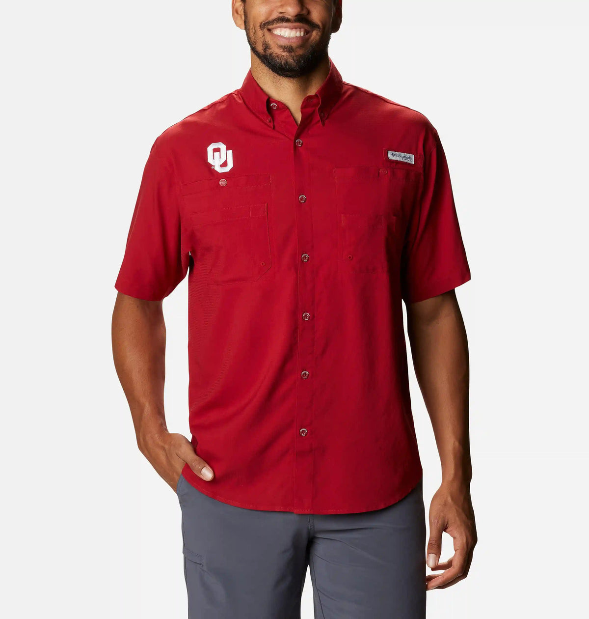Men's Collegiate PFG Tamiami Short Sleeve Shirt - Oklahoma