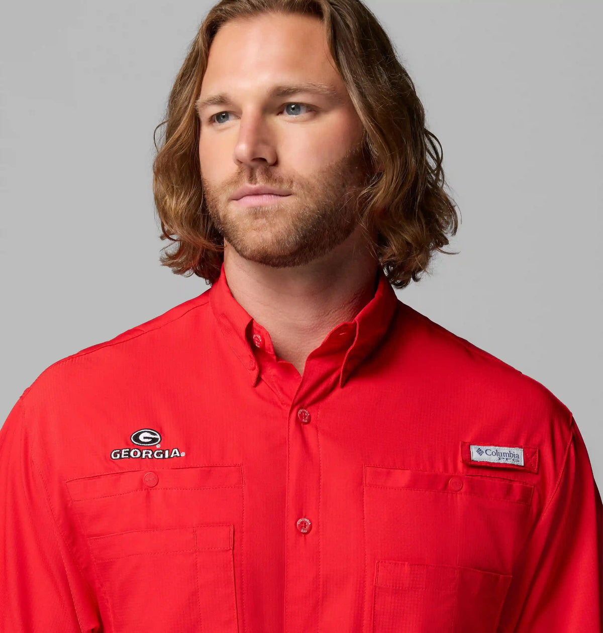 Men's Collegiate PFG Tamiami Short Sleeve Shirt - Georgia
