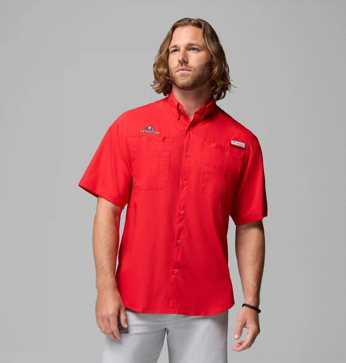 Men's Collegiate PFG Tamiami Short Sleeve Shirt - Georgia