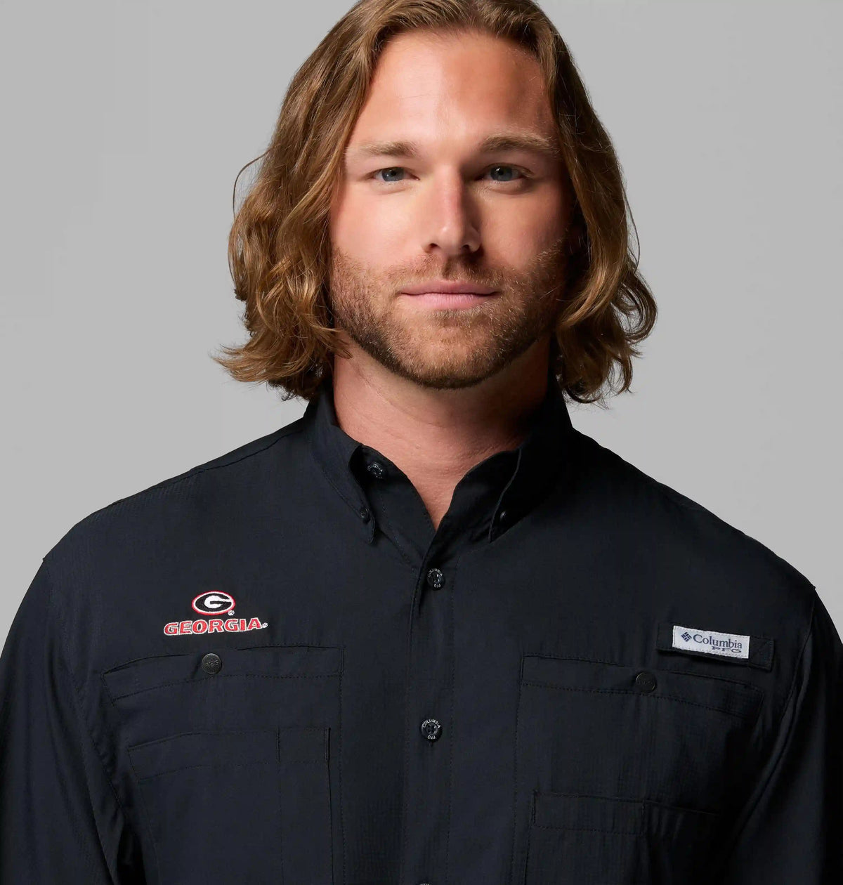 Men's Collegiate PFG Tamiami Short Sleeve Shirt - Georgia