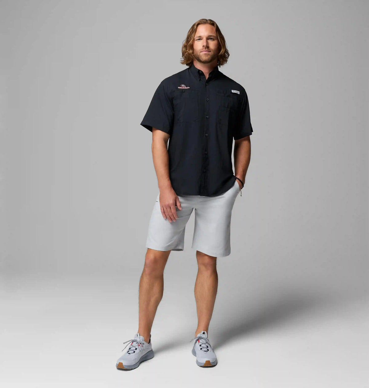 Men's Collegiate PFG Tamiami Short Sleeve Shirt - Georgia