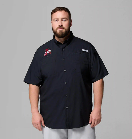 Men's Collegiate PFG Tamiami Short Sleeve Shirt - Big - Arkansas