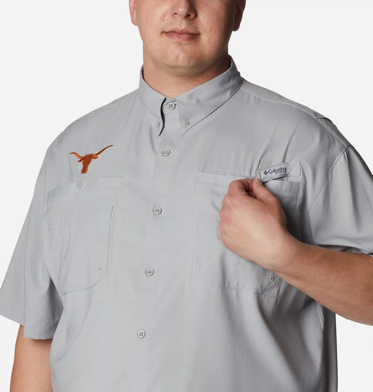 Men's Collegiate PFG Tamiami Short Sleeve Shirt - Big - Texas