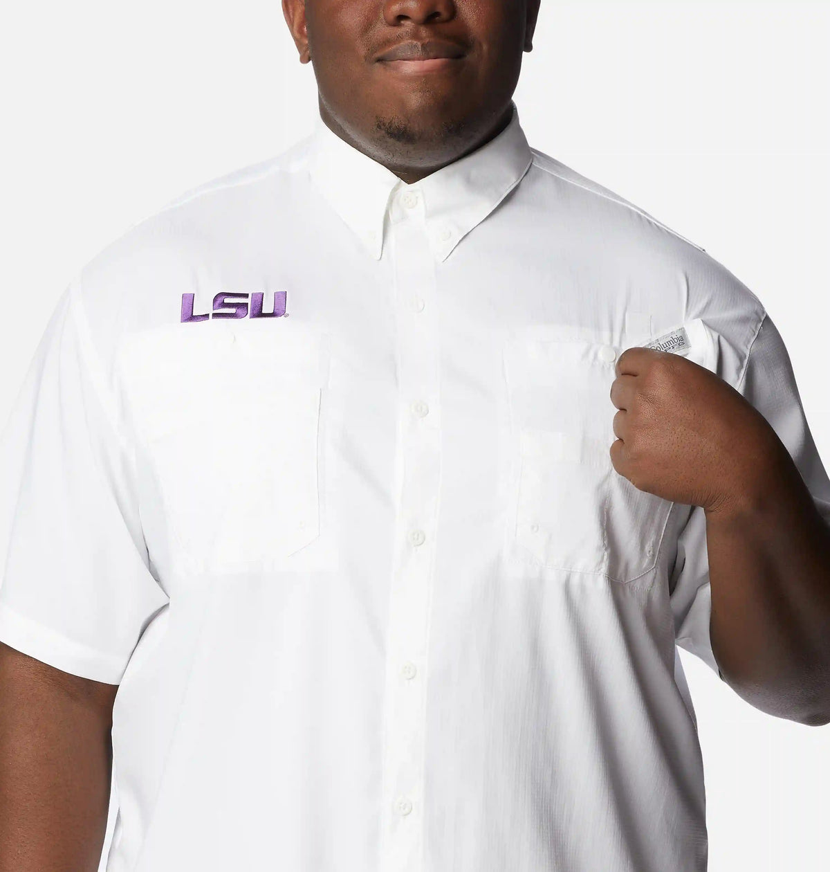 Men's Collegiate PFG Tamiami Short Sleeve Shirt - Big - LSU