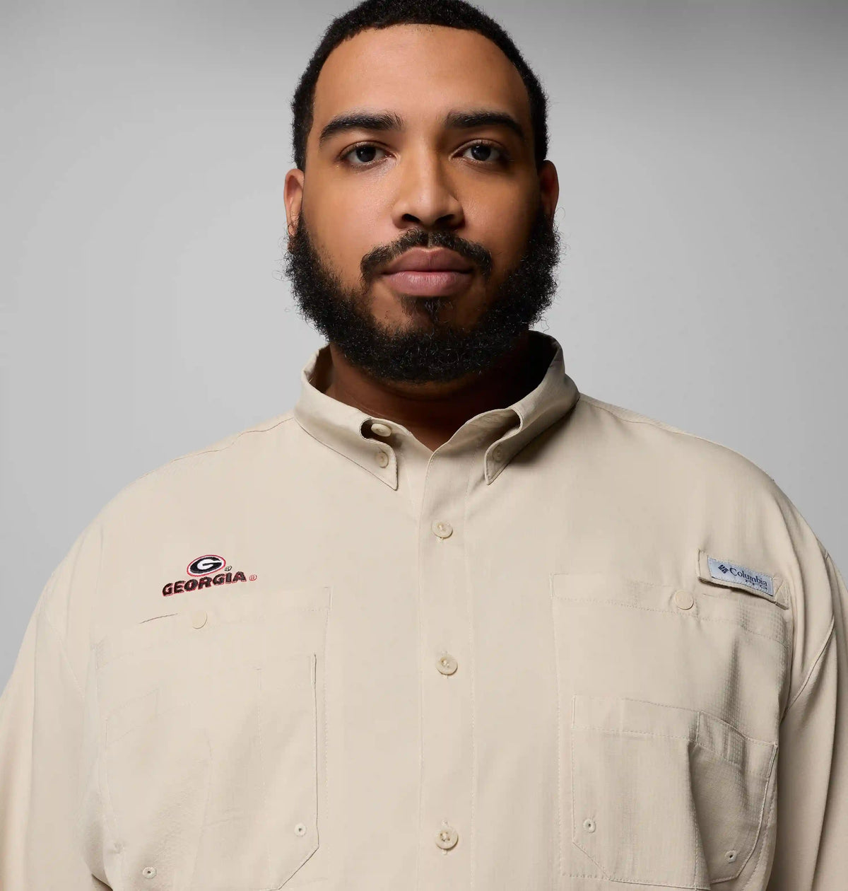 Men's Collegiate PFG Tamiami Short Sleeve Shirt - Big - Georgia