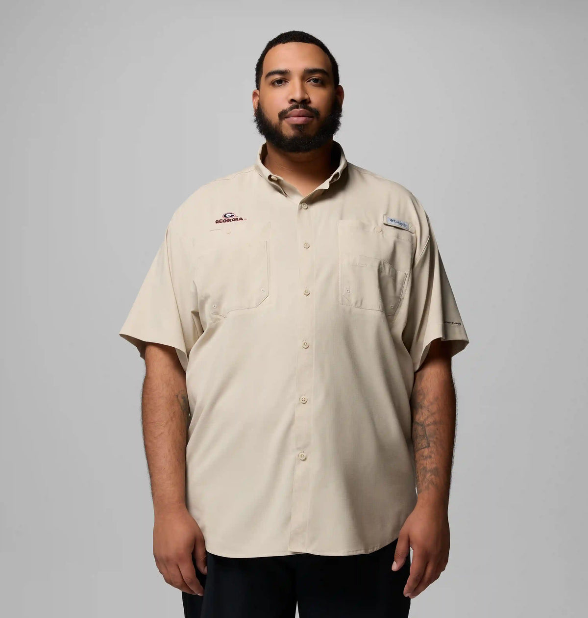 Men's Collegiate PFG Tamiami Short Sleeve Shirt - Big - Georgia