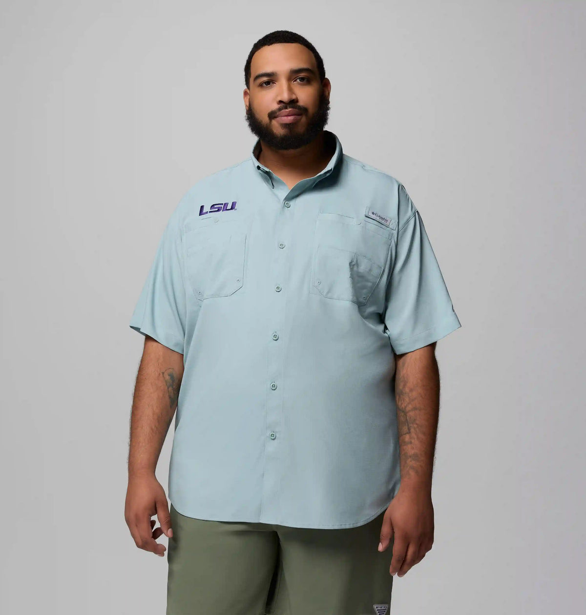 Men's Collegiate PFG Tamiami Short Sleeve Shirt - Big - LSU