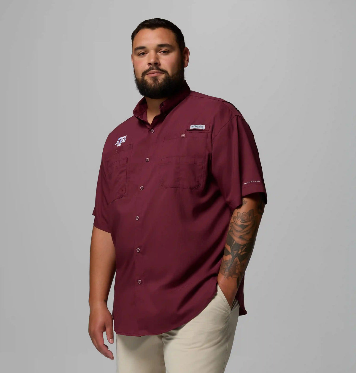 Men's Collegiate PFG Tamiami Short Sleeve Shirt - Big - Texas A&M