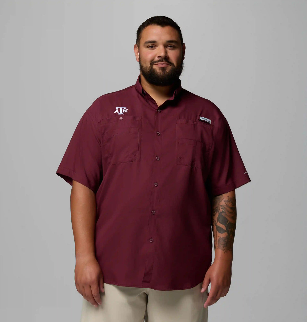 Men's Collegiate PFG Tamiami Short Sleeve Shirt - Big - Texas A&M