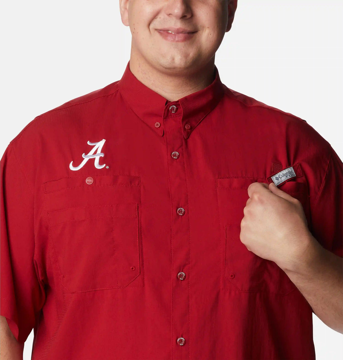 Men's Collegiate PFG Tamiami Short Sleeve Shirt - Big - Alabama