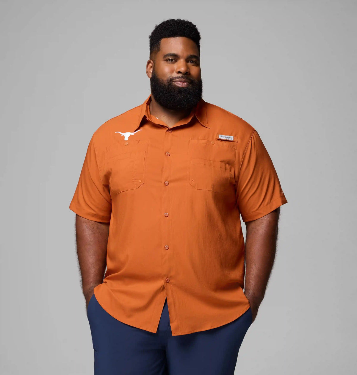 Men's Collegiate PFG Tamiami Short Sleeve Shirt - Big - Texas