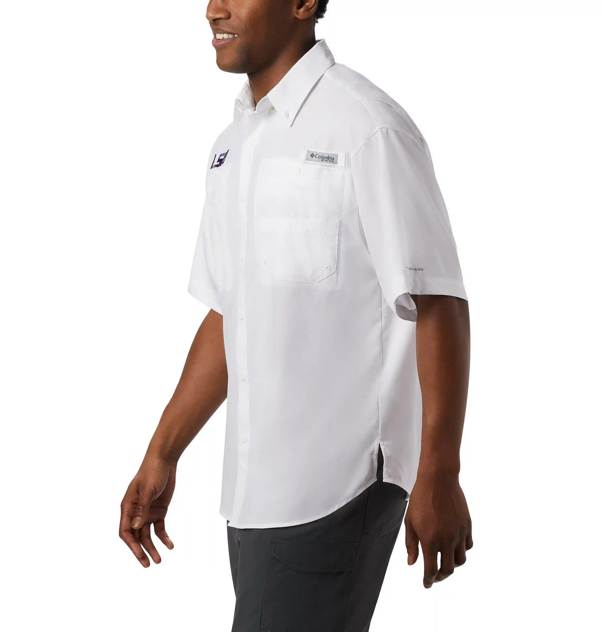 Men's Collegiate PFG Tamiami Short Sleeve Shirt - Tall - Louisiana