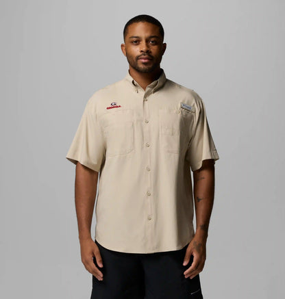Men's Collegiate PFG Tamiami Short Sleeve Shirt - Tall - Georgia