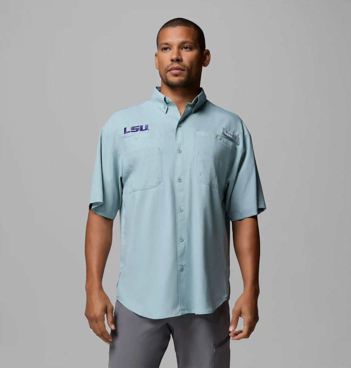 Men's Collegiate PFG Tamiami Short Sleeve Shirt - Tall - Louisiana