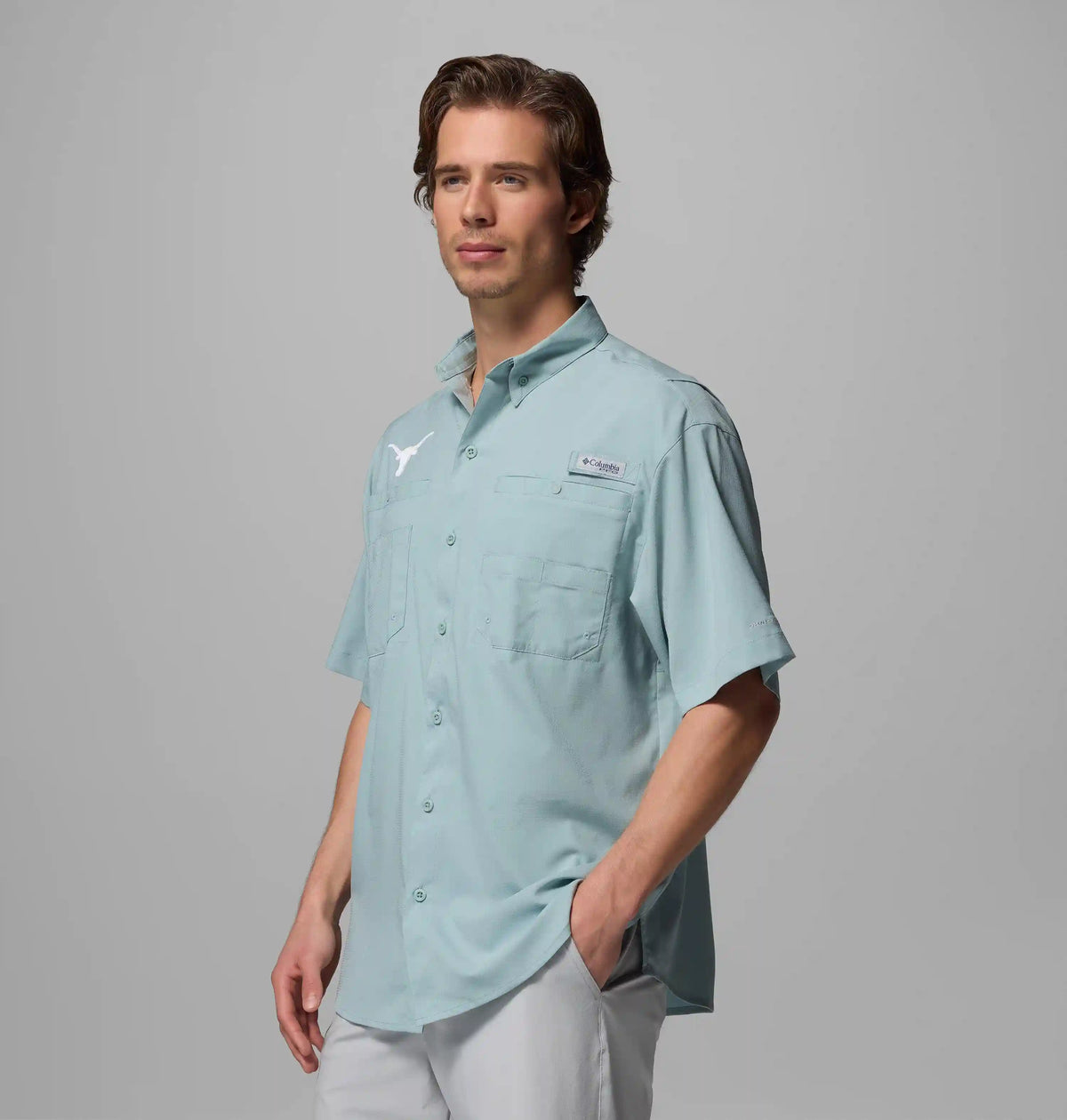 Men's Collegiate PFG Tamiami Short Sleeve Shirt - Tall - Texas