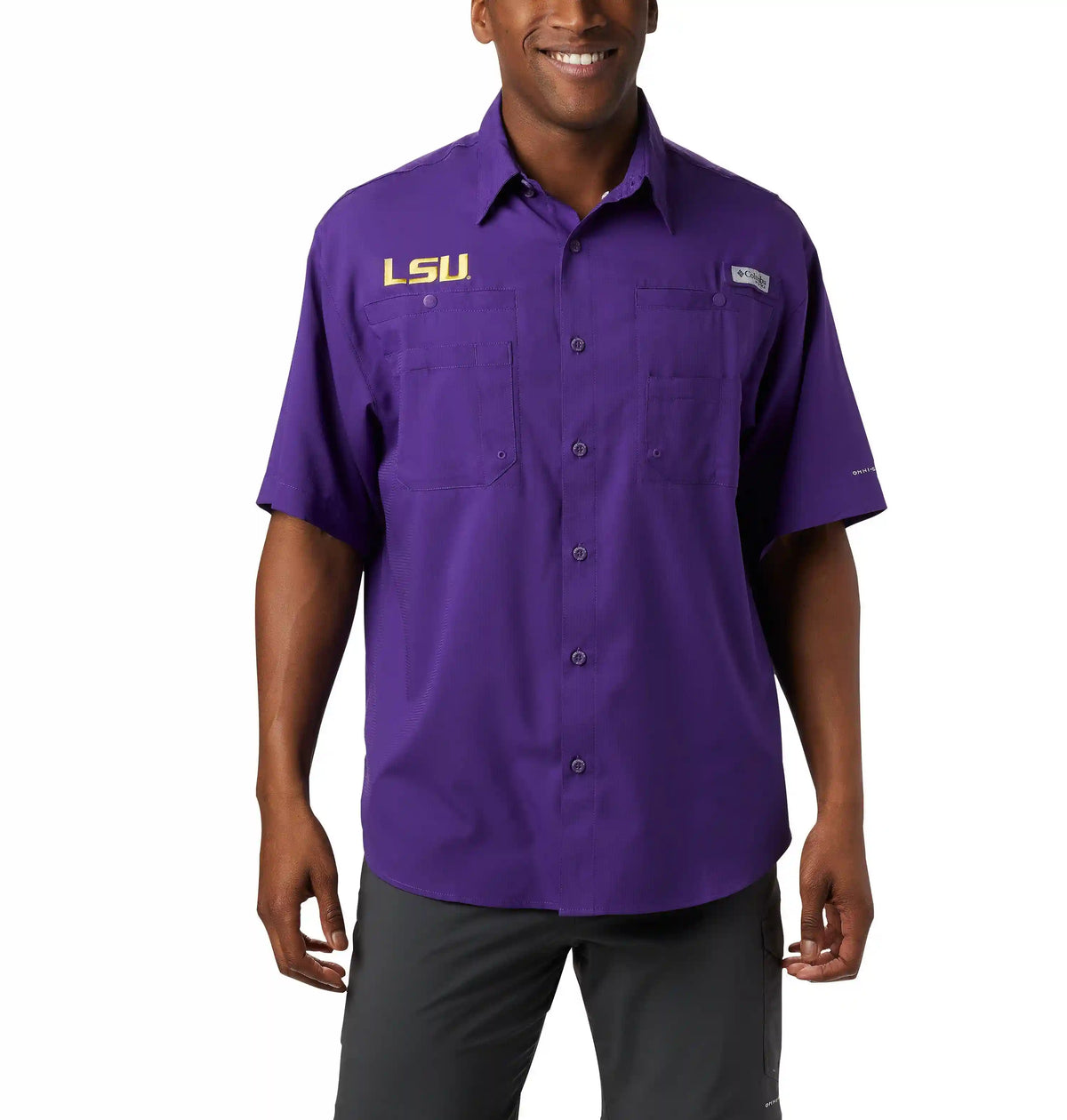 Men's Collegiate PFG Tamiami Short Sleeve Shirt - Tall - Louisiana