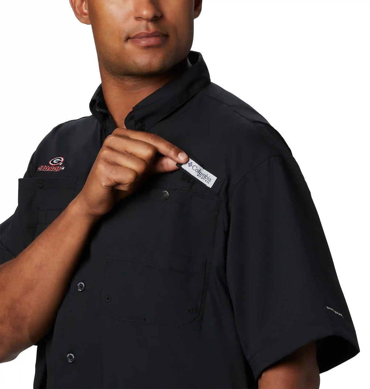 Men's Collegiate PFG Tamiami Short Sleeve Shirt - Tall - Georgia
