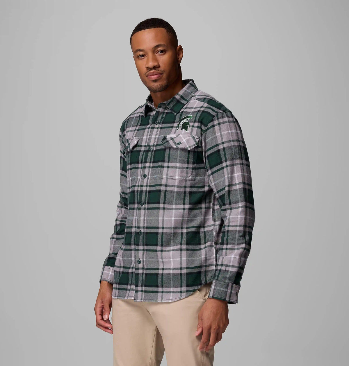 Men's Collegiate Flare Gun Flannel Long Sleeve Shirt - Michigan State
