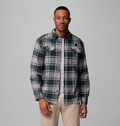 Men's Collegiate Flare Gun Flannel Long Sleeve Shirt - Michigan State