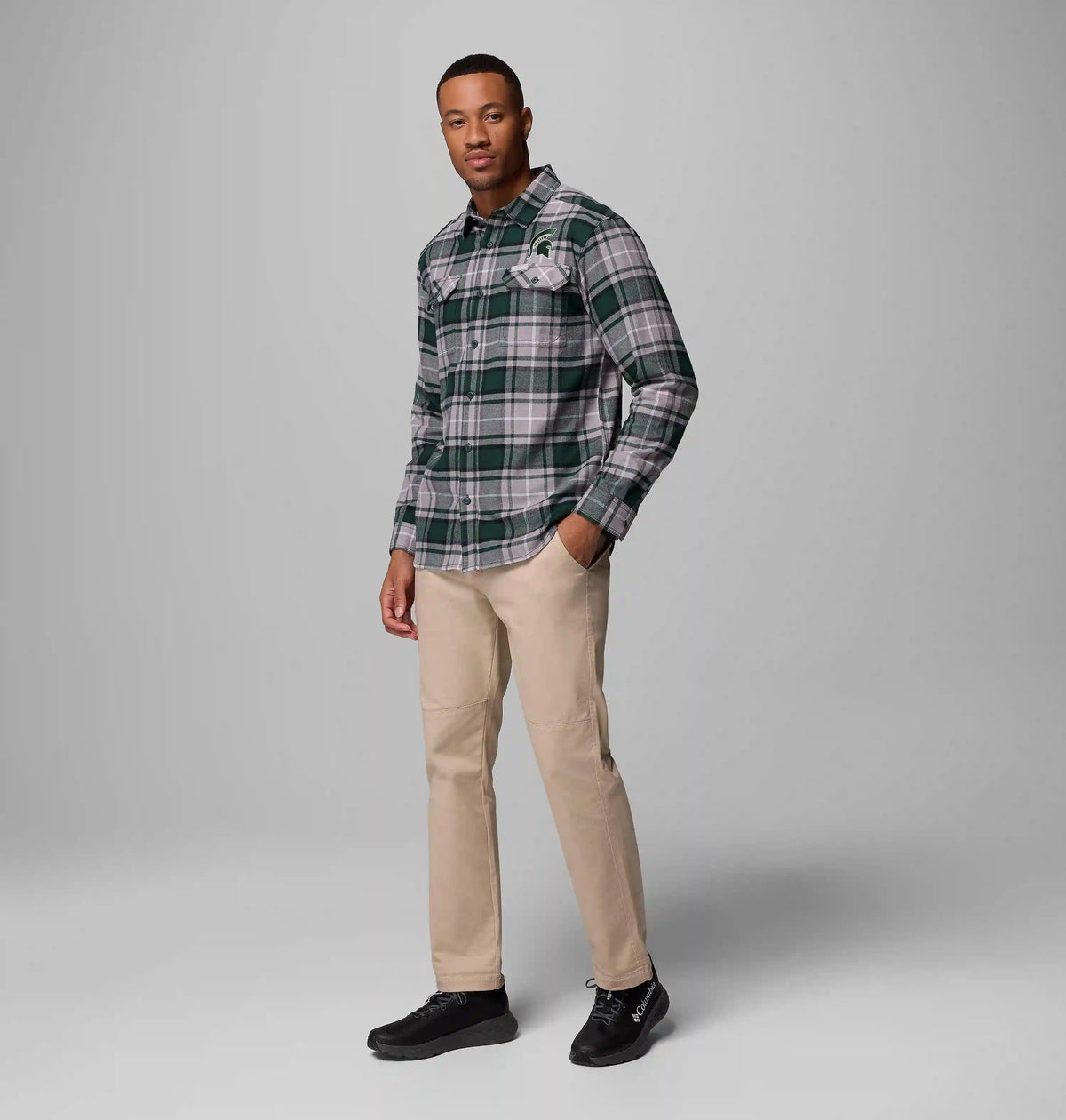 Men's Collegiate Flare Gun Flannel Long Sleeve Shirt - Michigan State