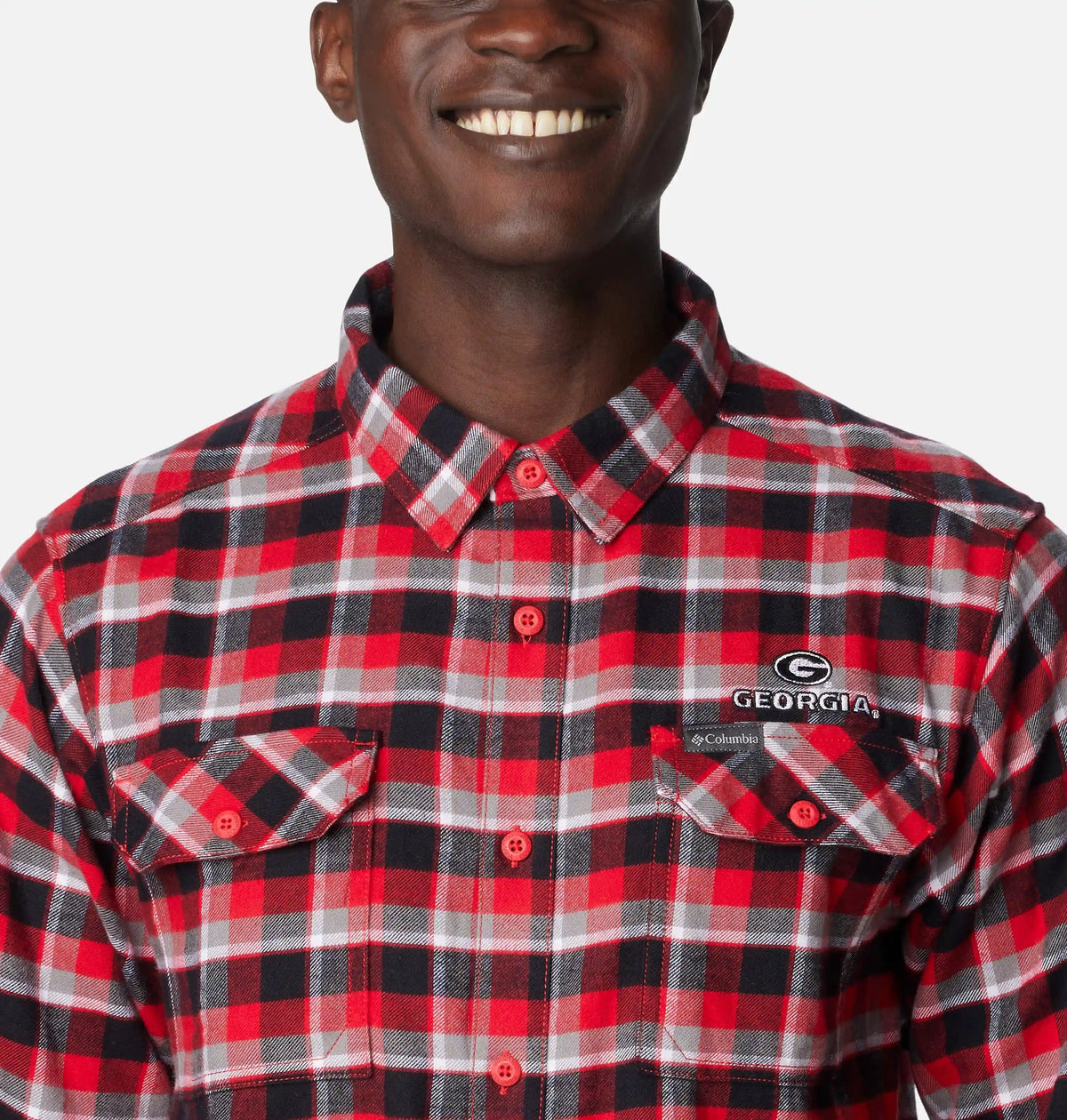 Men's Collegiate Flare Gun Flannel Long Sleeve Shirt - Georgia