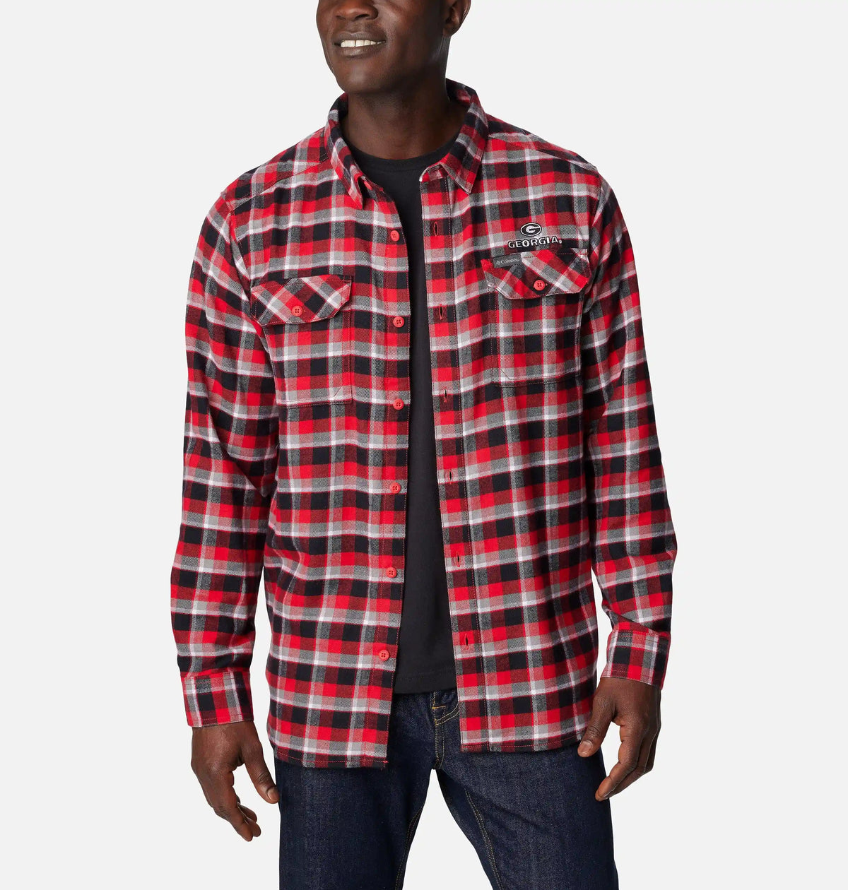 Men's Collegiate Flare Gun Flannel Long Sleeve Shirt - Georgia