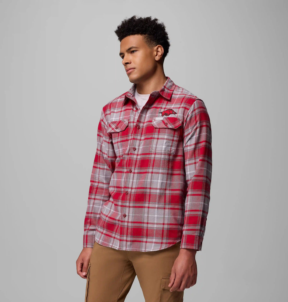 Men's Collegiate Flare Gun Flannel Long Sleeve Shirt - Arkansas
