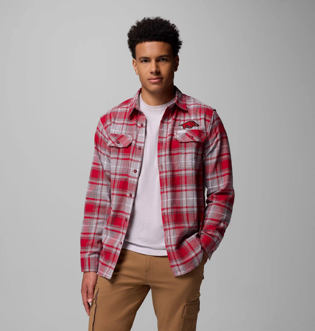 Men's Collegiate Flare Gun Flannel Long Sleeve Shirt - Arkansas