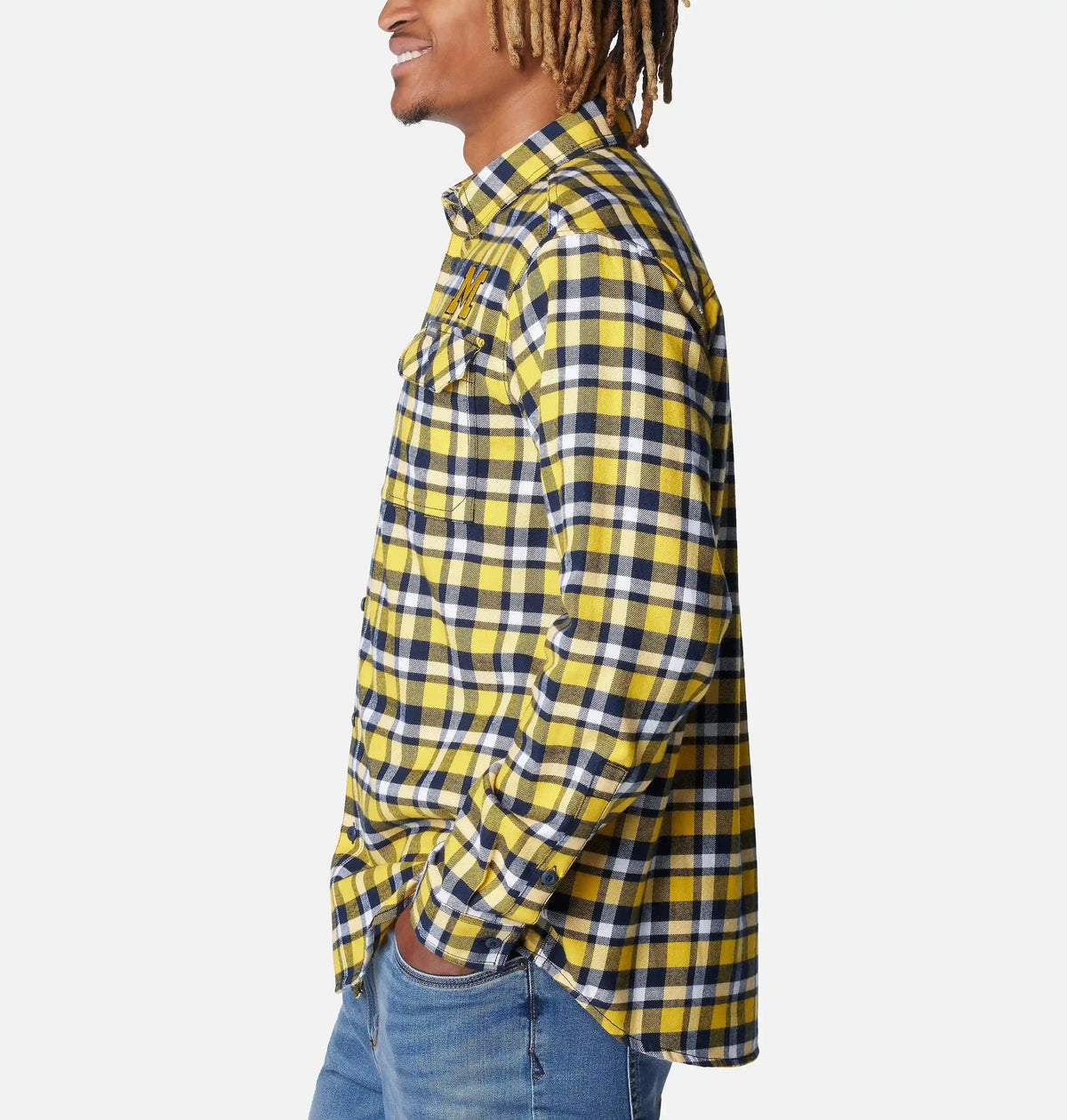 Men's Collegiate Flare Gun Flannel Long Sleeve Shirt - Michigan