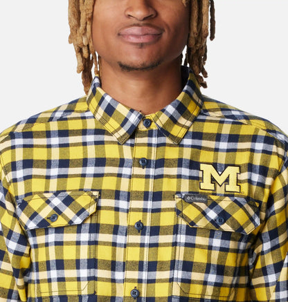 Men's Collegiate Flare Gun Flannel Long Sleeve Shirt - Michigan