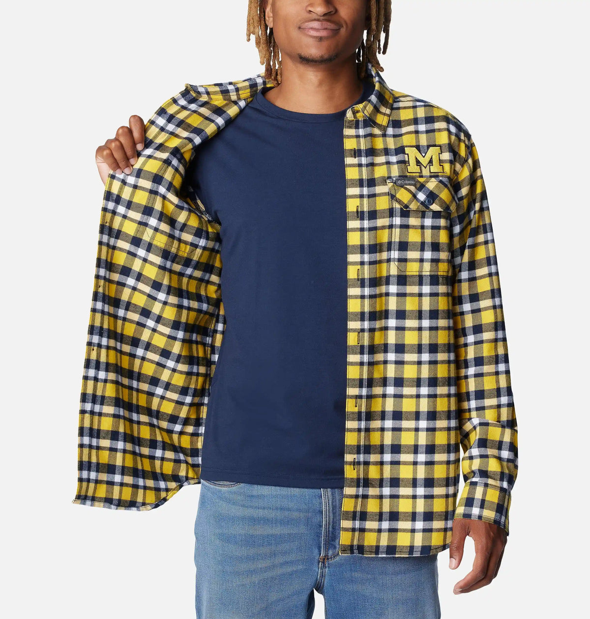 Men's Collegiate Flare Gun Flannel Long Sleeve Shirt - Michigan
