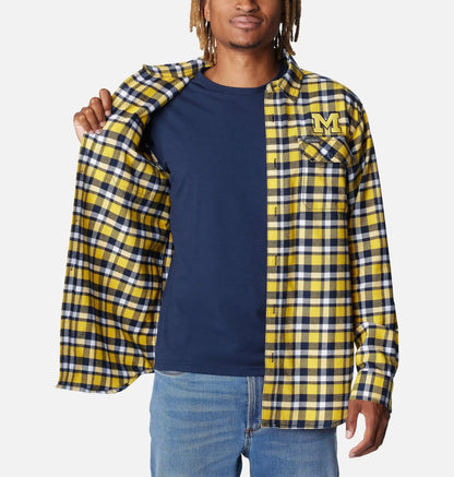 Men's Collegiate Flare Gun Flannel Long Sleeve Shirt - Michigan