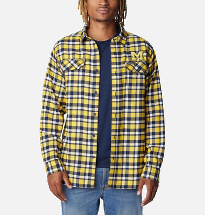 Men's Collegiate Flare Gun Flannel Long Sleeve Shirt - Michigan