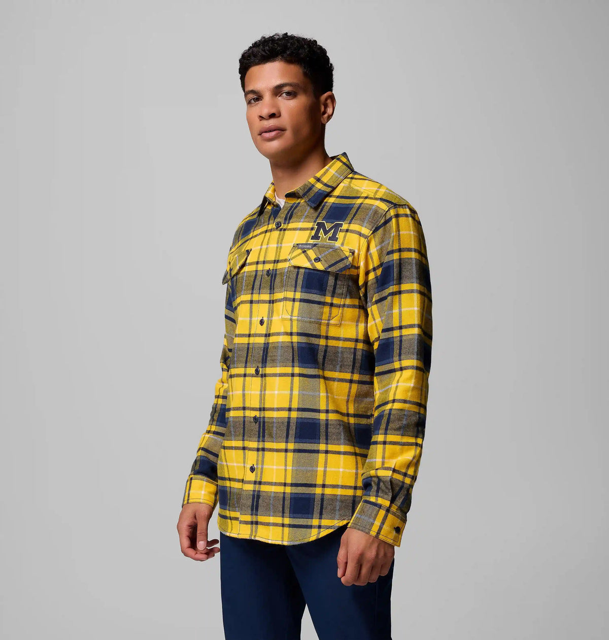Men's Collegiate Flare Gun Flannel Long Sleeve Shirt - Michigan