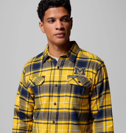 Men's Collegiate Flare Gun Flannel Long Sleeve Shirt - Michigan
