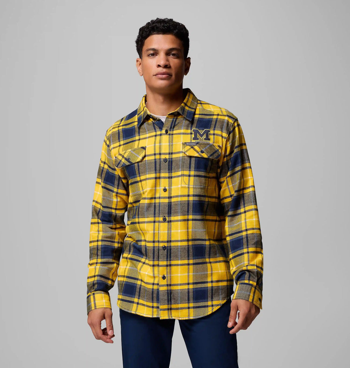 Men's Collegiate Flare Gun Flannel Long Sleeve Shirt - Michigan