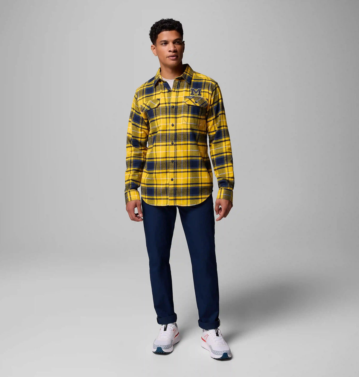 Men's Collegiate Flare Gun Flannel Long Sleeve Shirt - Michigan