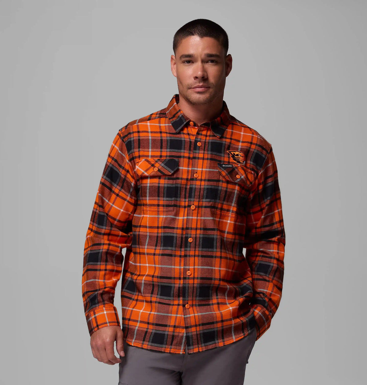 Men's Collegiate Flare Gun Flannel Long Sleeve Shirt - Oregon State