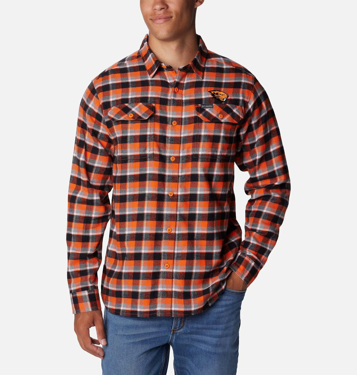 Men's Collegiate Flare Gun Flannel Long Sleeve Shirt - Oregon State