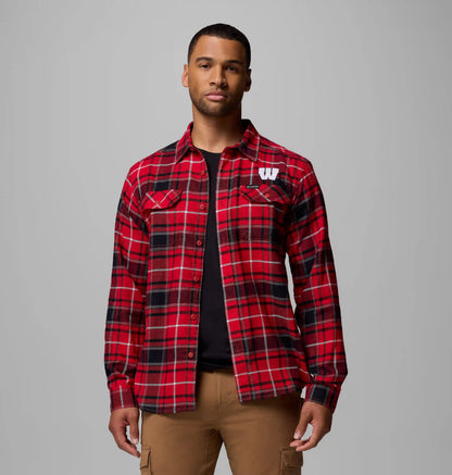 Men's Collegiate Flare Gun Flannel Long Sleeve Shirt - Wisconsin