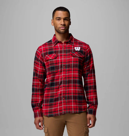 Men's Collegiate Flare Gun Flannel Long Sleeve Shirt - Wisconsin